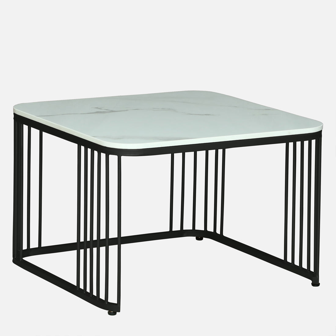 Square Black Finished Coffee Table /Center Table (Set of 2)
