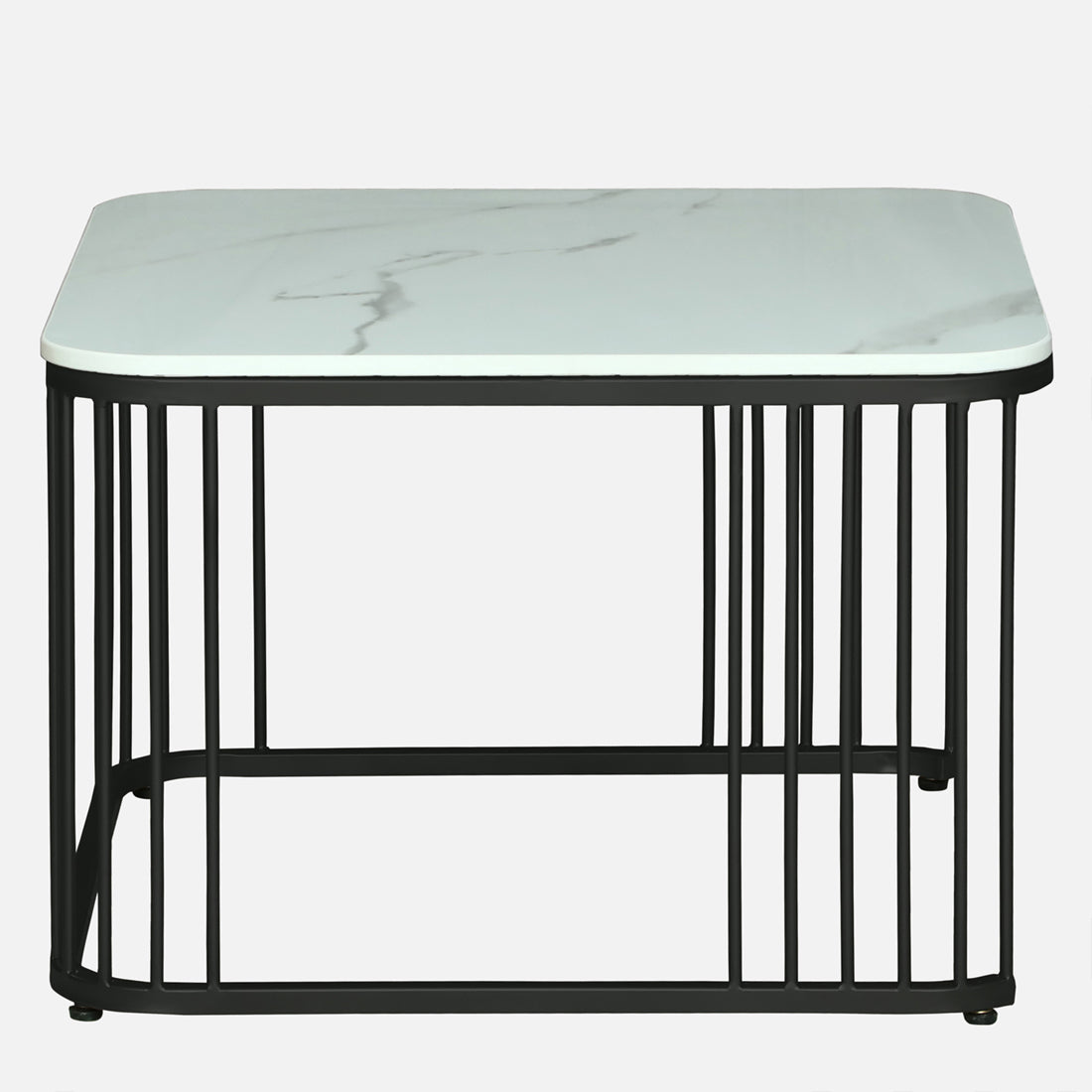 Square Black Finished Coffee Table /Center Table (Set of 2)