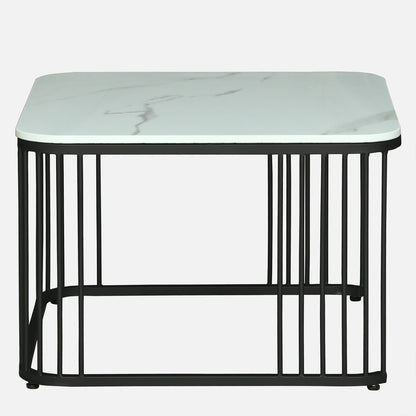 Square Black Finished Coffee Table /Center Table (Set of 2)