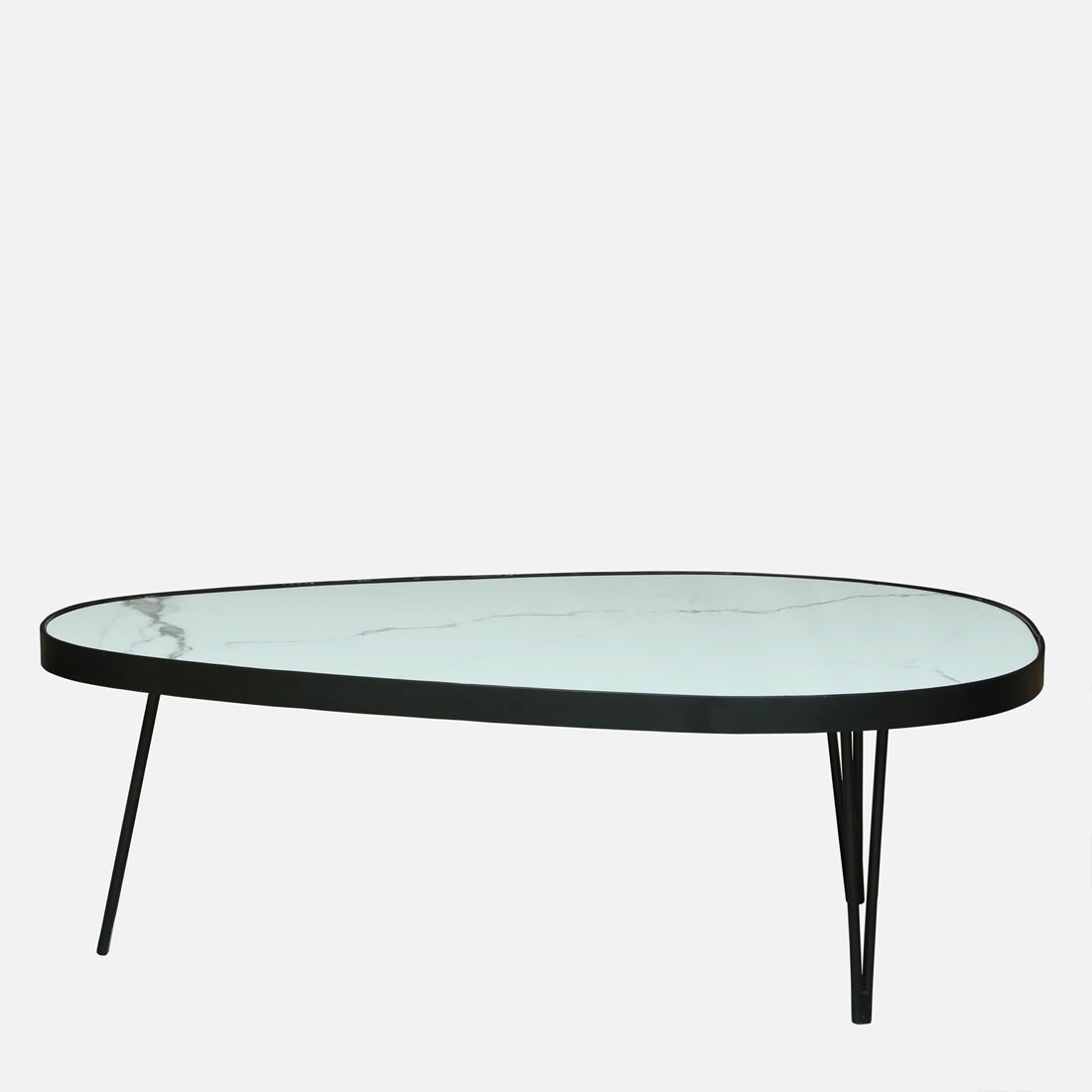 Oval Shape Black Finished Oval Shaped Coffee set  For Living Room