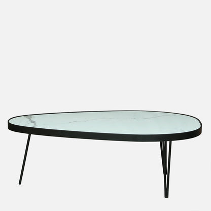 Oval Shape Black Finished Oval Shaped Coffee set  For Living Room