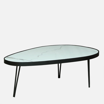 Oval Shape Black Finished Oval Shaped Coffee set  For Living Room