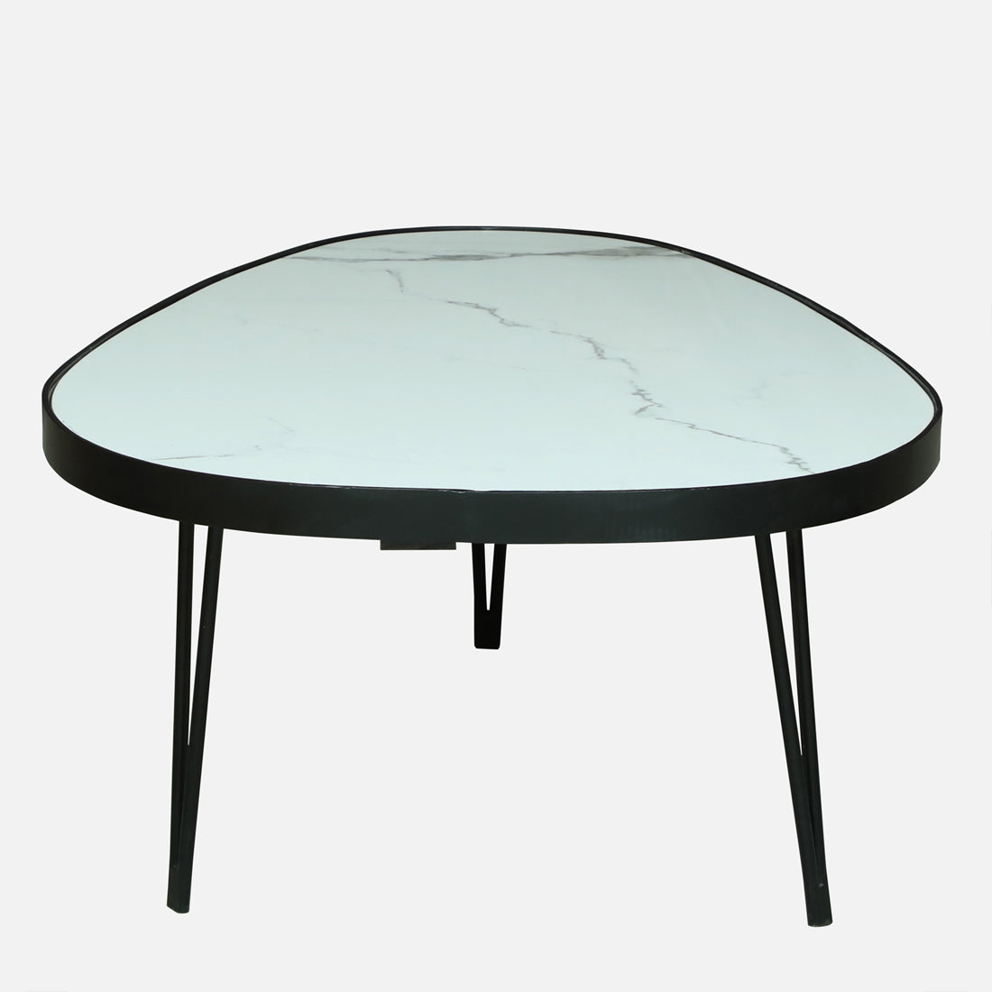 Oval Shape Black Finished Oval Shaped Coffee set  For Living Room
