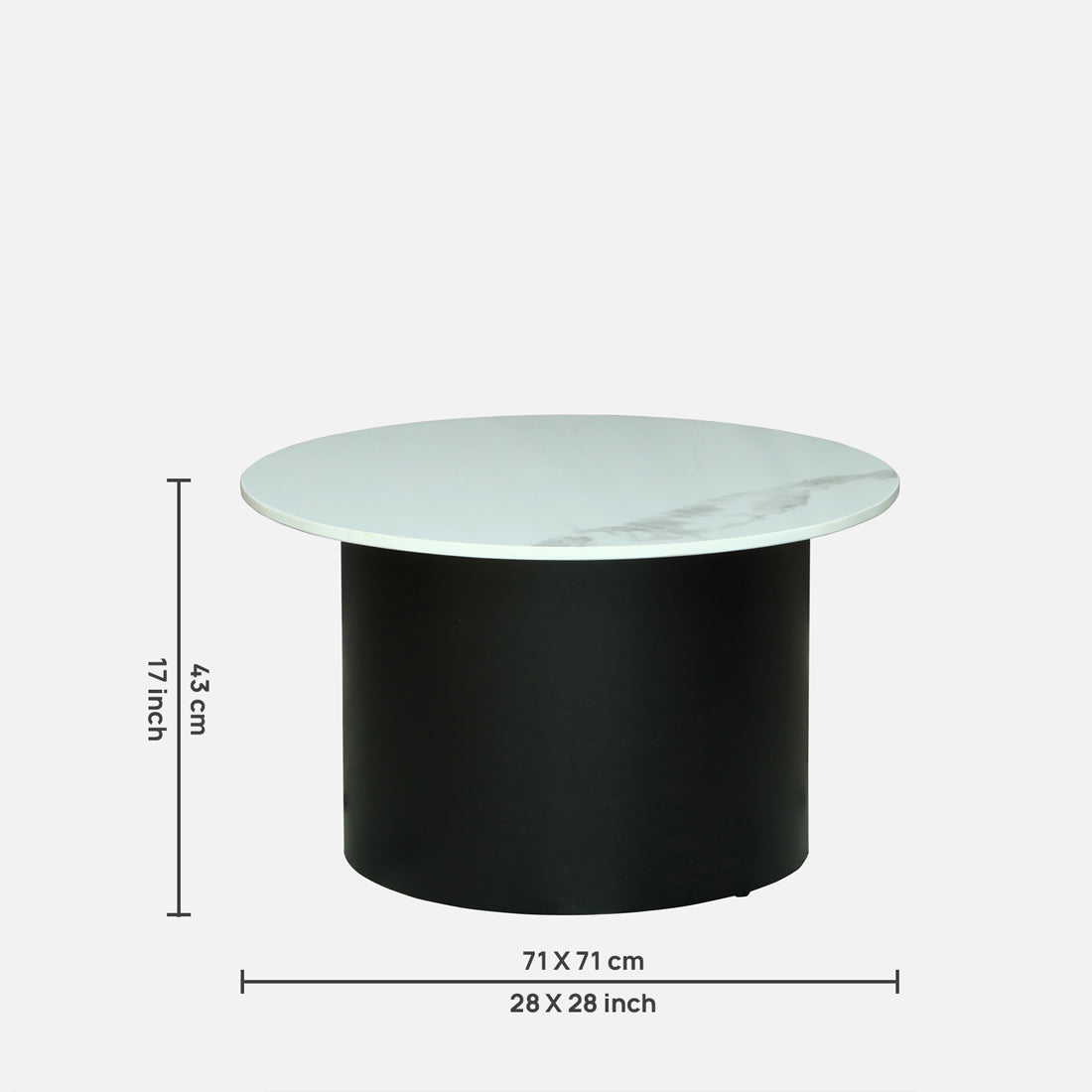 Round  Black Finished Nesting Coffee Table /Center Table (Set of 2)