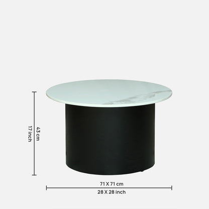 Round  Black Finished Nesting Coffee Table /Center Table (Set of 2)
