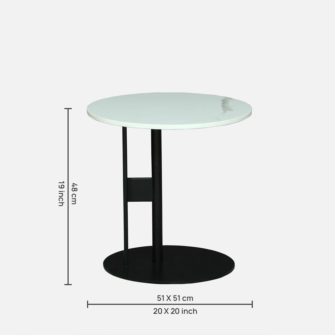 Round  Black Finished Nesting Coffee Table /Center Table (Set of 2)