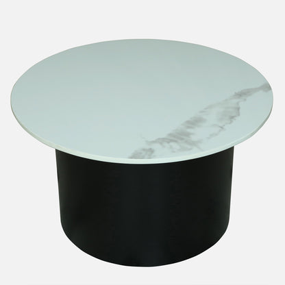 Round  Black Finished Nesting Coffee Table /Center Table (Set of 2)