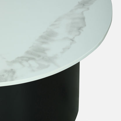 Round  Black Finished Nesting Coffee Table /Center Table (Set of 2)
