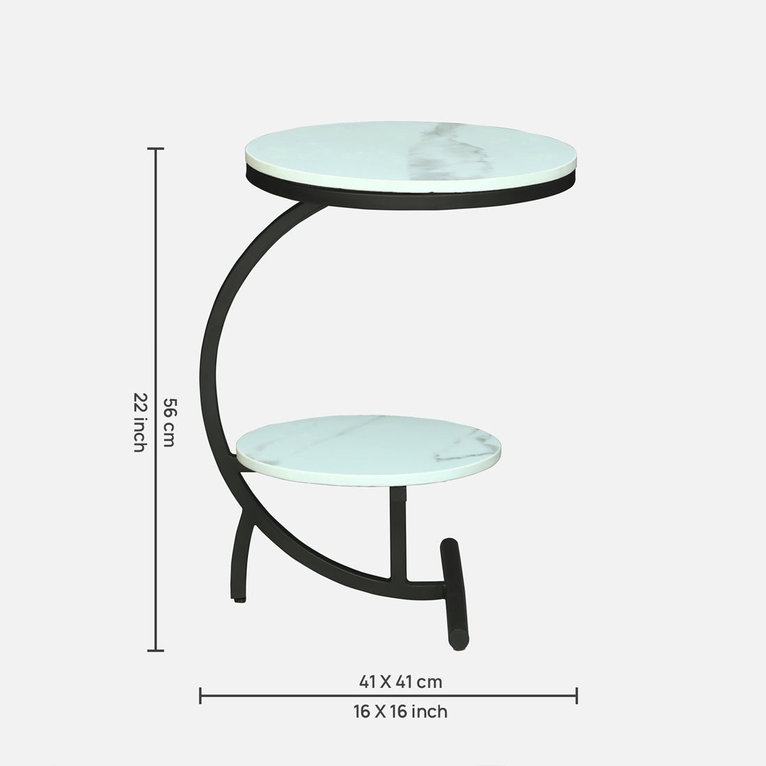 Round Black Finished End Table /Side Table