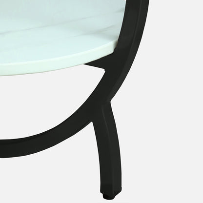Round Black Finished End Table /Side Table