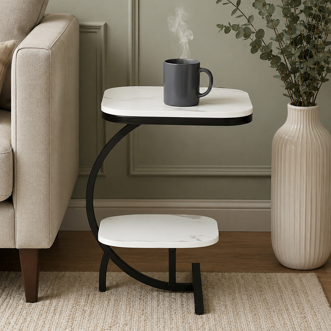 Square  Black  Finished Side Table /End Table