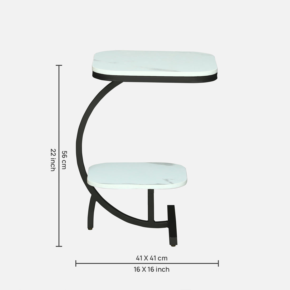 Square  Black  Finished Side Table /End Table