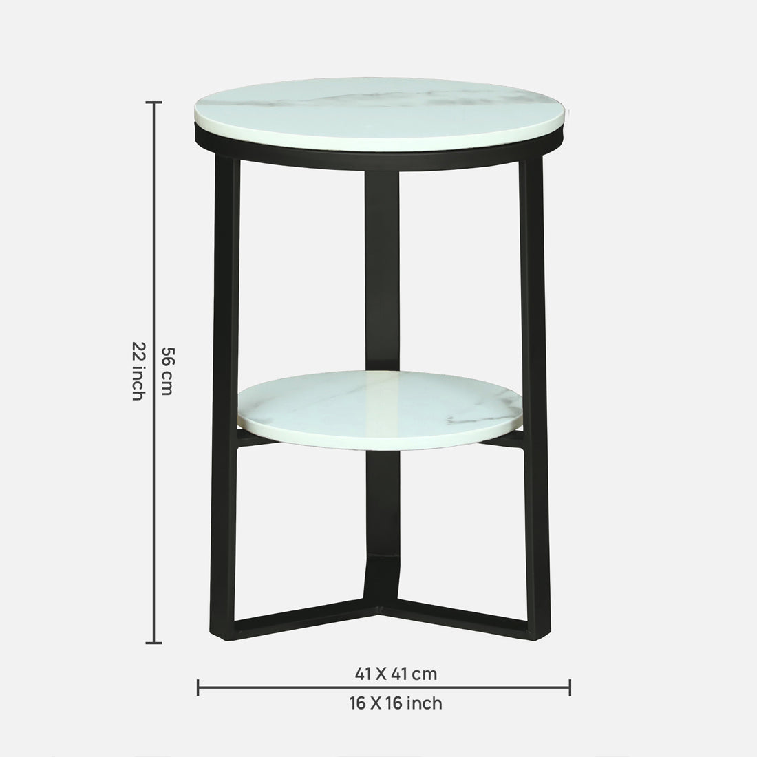 Round  Black Finished End Table /Side Table