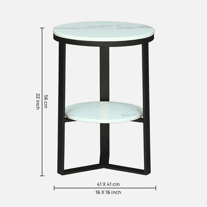 Round  Black Finished End Table /Side Table
