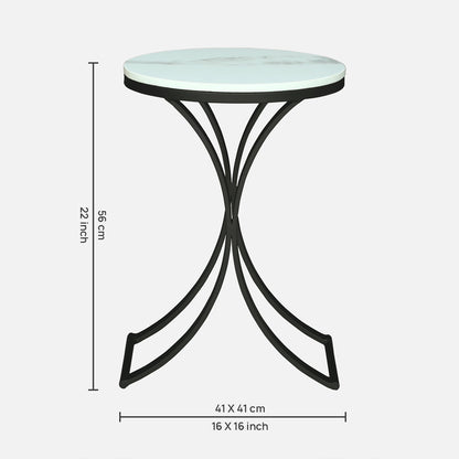 Round  Black Finished End Table /side Table