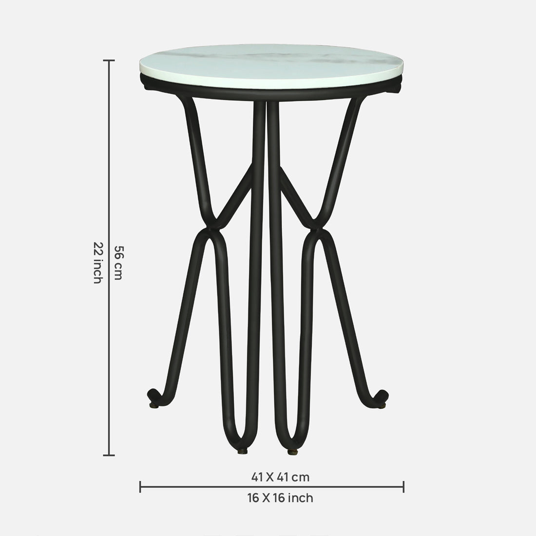 Round  Black Finished End Table /Side  Table