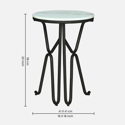 Round  Black Finished End Table /Side  Table