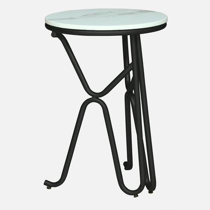 Round  Black Finished End Table /Side  Table