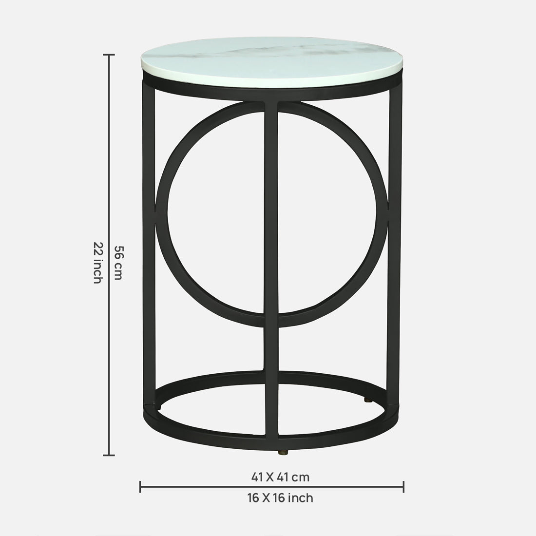 Round  Black  Finished End Table /Side Table