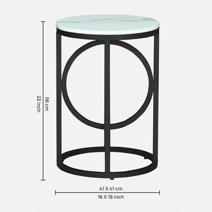 Round  Black  Finished End Table /Side Table