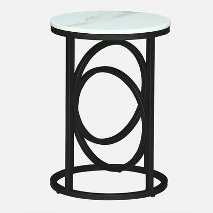 Round  Black  Finished End Table /Side Table