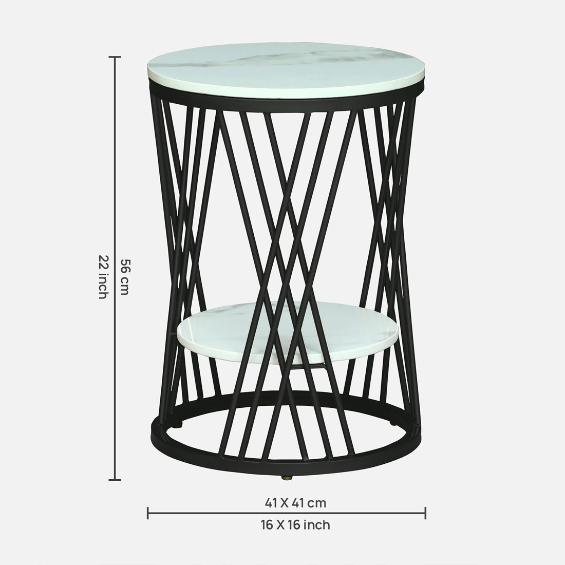 Round  Black Finished End Table /Side Table