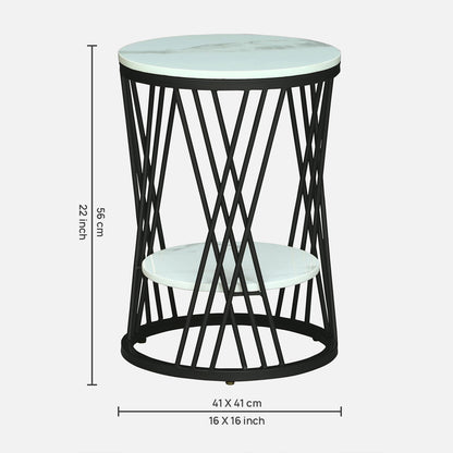 Round  Black Finished End Table /Side Table