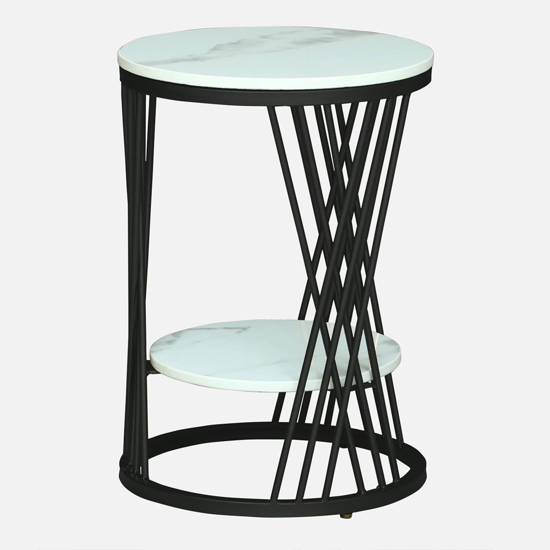 Round  Black Finished End Table /Side Table