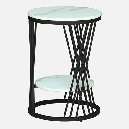 Round  Black Finished End Table /Side Table