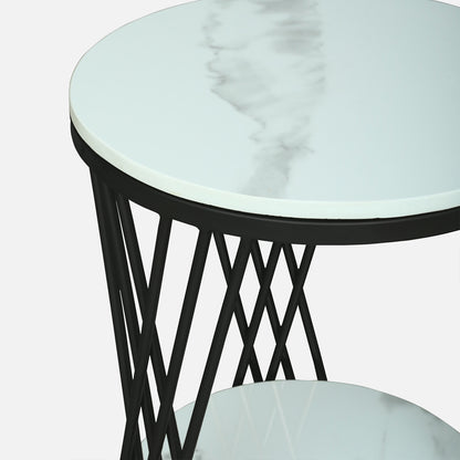 Round  Black Finished End Table /Side Table