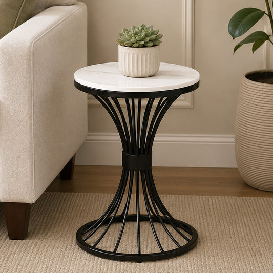 Round  Black Finished Side Table /End Table