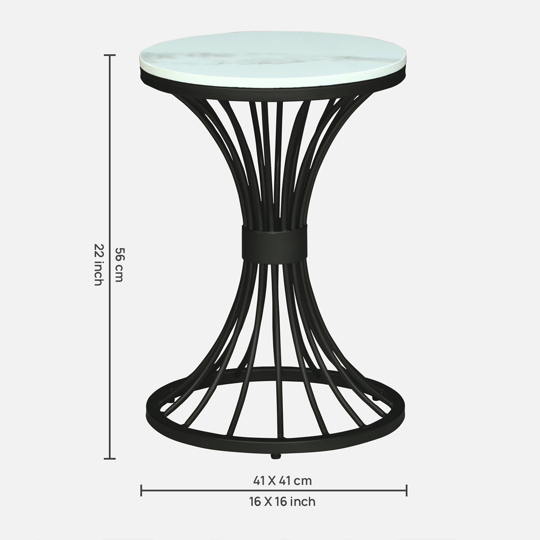 Round  Black Finished Side Table /End Table