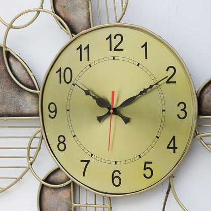 BHAVYAWUD™ Luxury Abstract Geometric LED Metal Wall Clock Art (44 x 21 Inches)
