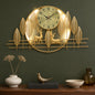 BHAVYAWUD™ Luxury Forest Deer & Golden Leaves LED Metal Wall Clock Art (41 x 24 Inches)