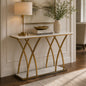 Designer Gold Finished Console Table for Living Room & Foyer