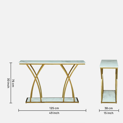 Designer Gold Finished Console Table for Living Room & Foyer