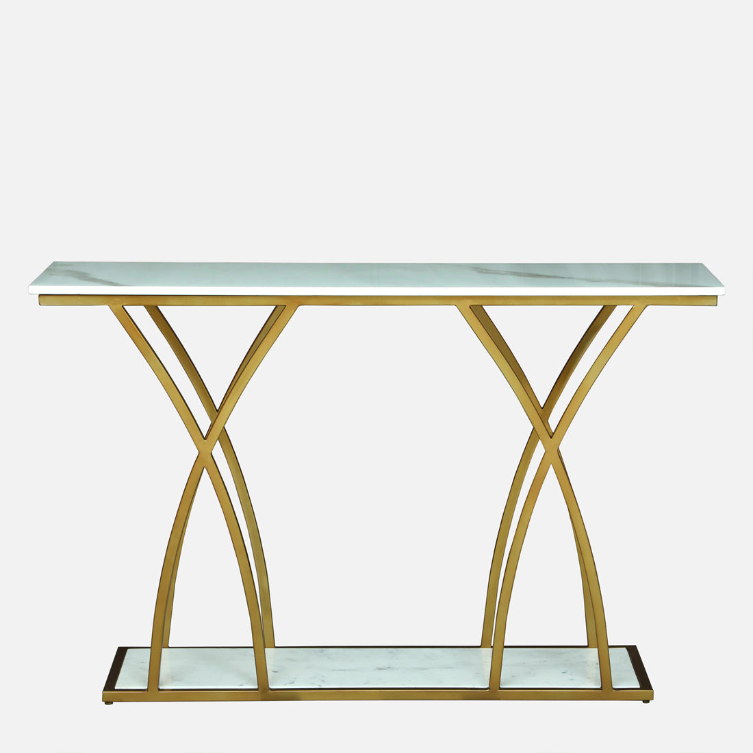 Designer Gold Finished Console Table for Living Room & Foyer