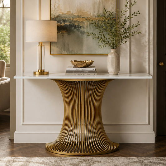 Elegent Gold Finished Console Table for Living Room & Foyer