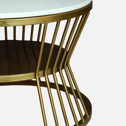 Round  Gold Finished Coffee Table /Center Table (Set of 2)