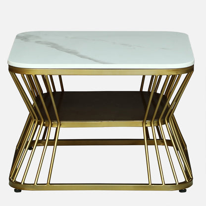 Square Modern  Gold Finished Nesting Coffee Table /Center Table