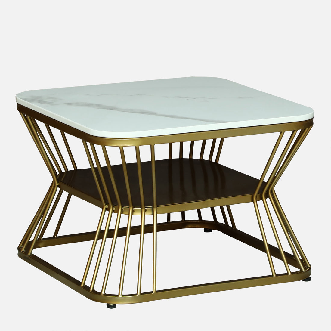 Square Modern  Gold Finished Nesting Coffee Table /Center Table