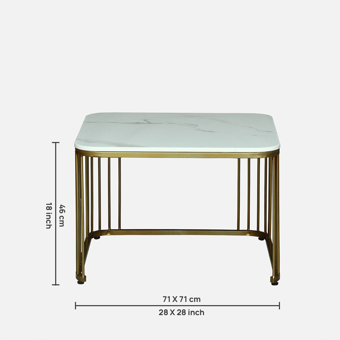 Square Modern  Gold Finished Nesting Coffee Table /Center Table