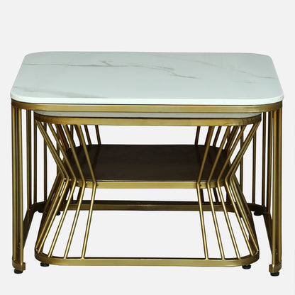 Square Modern  Gold Finished Nesting Coffee Table /Center Table