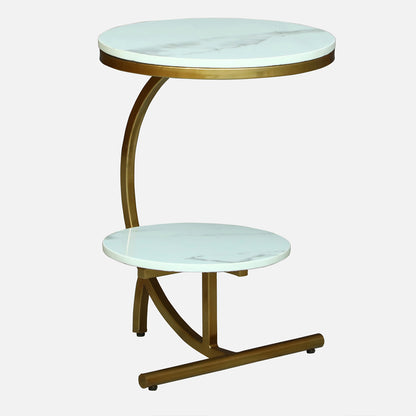 Round  Gold Finished End Table / side Table