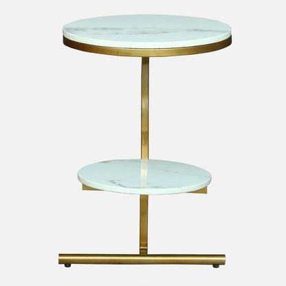 Round  Gold Finished End Table / side Table