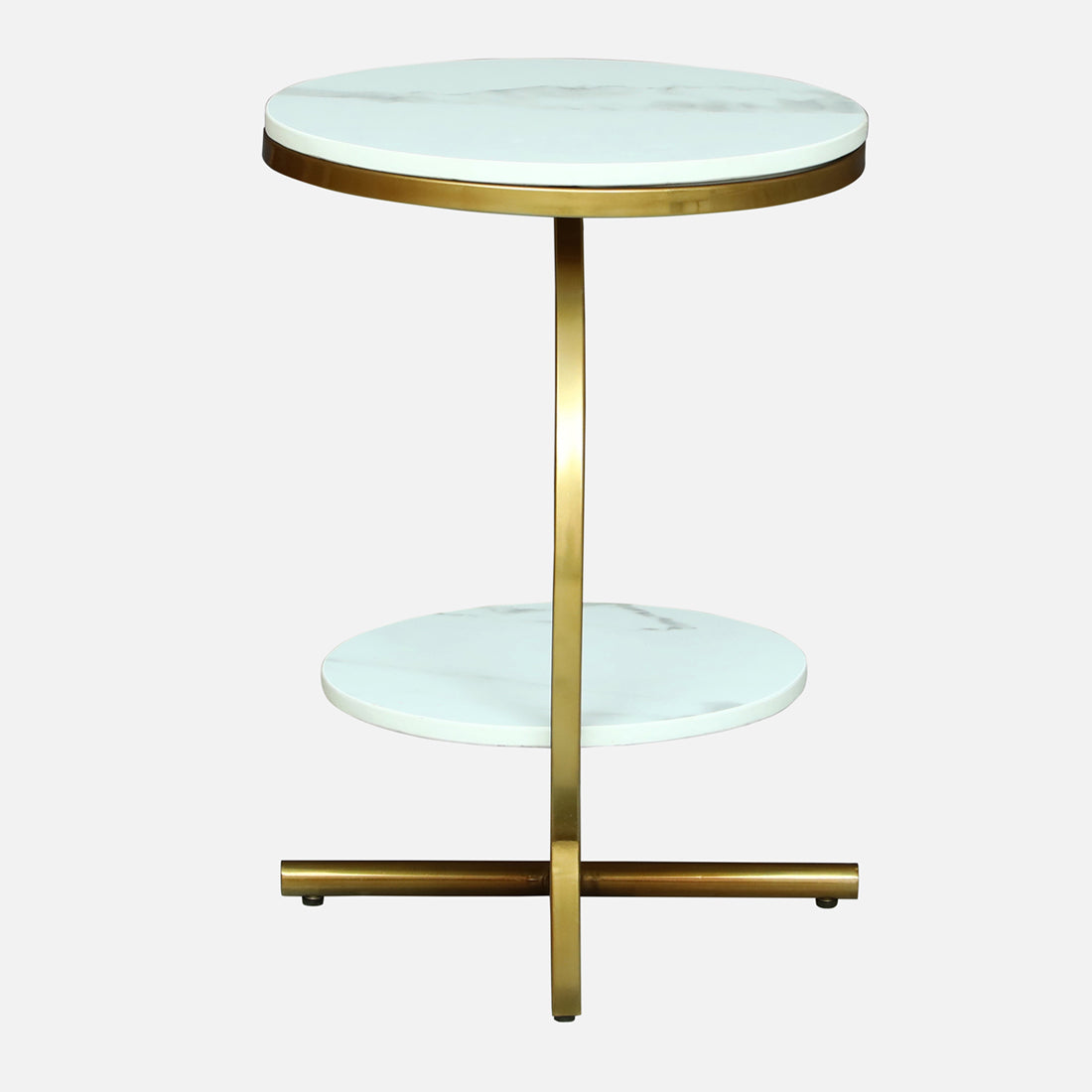 Round  Gold Finished End Table / side Table