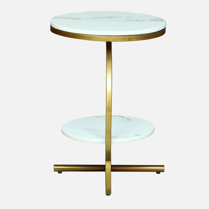 Round  Gold Finished End Table / side Table