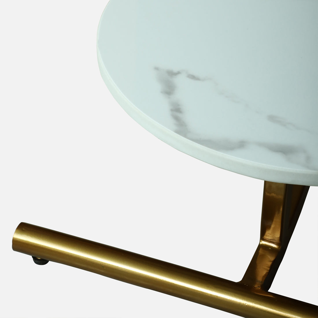 Round  Gold Finished End Table / side Table
