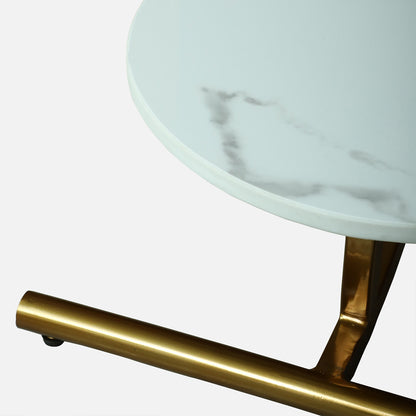 Round  Gold Finished End Table / side Table