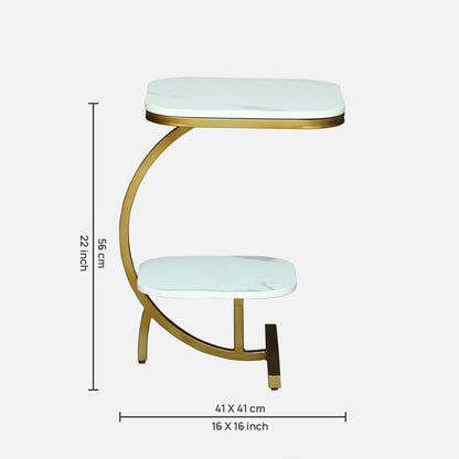 Square  Gold Finished End Table /Side Table